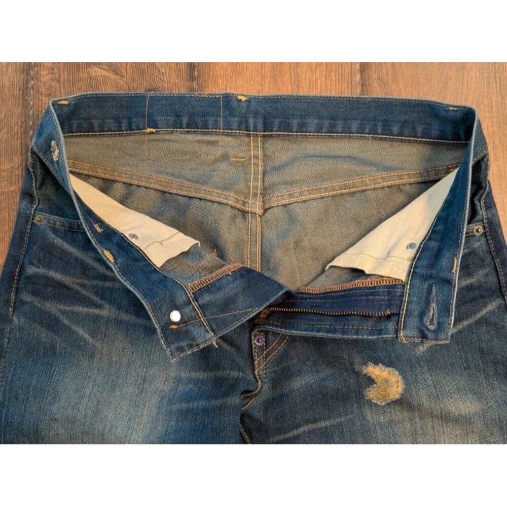 Custom Japanese Selvedge Distressed Levi's 505 Jeans Men's 30x31 Made In Japan - Picture 9 of 16